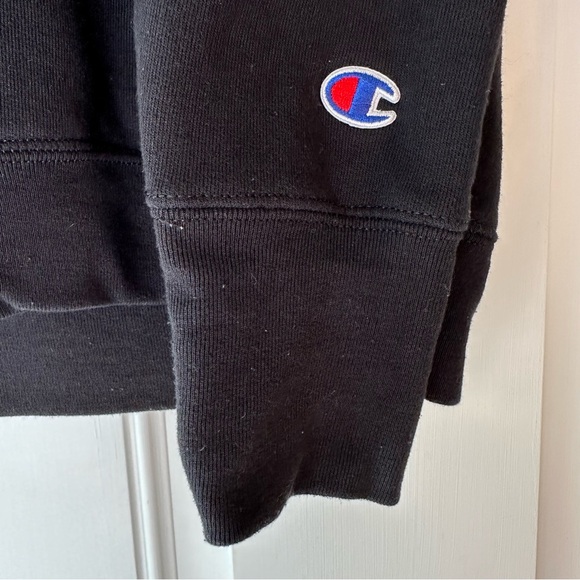 Women’s Small Champion Hoodie In Black With Silver Metallic Champion Word Logo - Picture 8 of 16